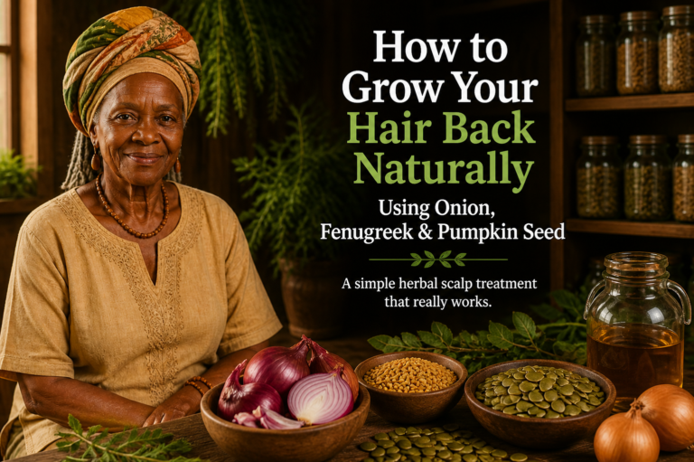 natural hair growth results using onion fenugreek and pumpkin seed treatment
