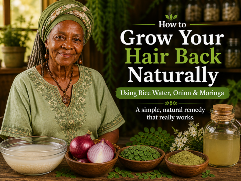 rice water onion and moringa powder for natural hair growth remedy